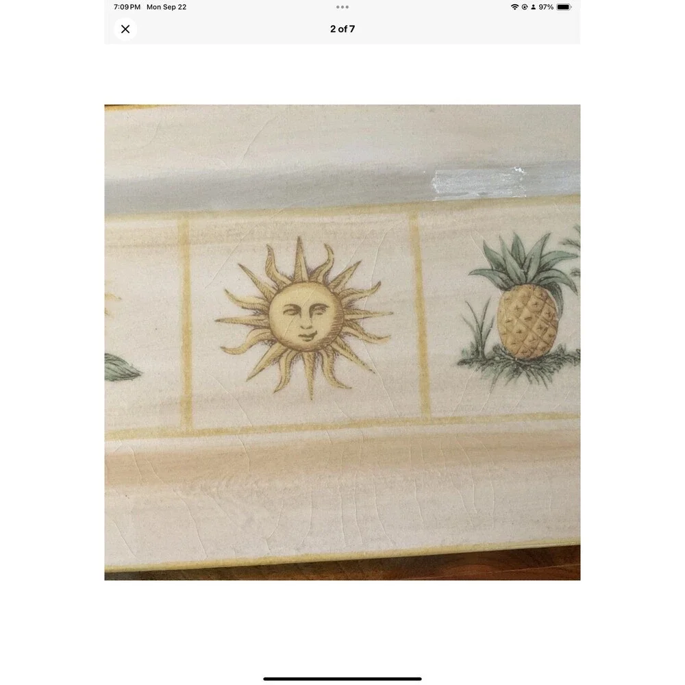 Williams-Sonoma Verano Tile Ceramic Large Platter Made in Italy 18” long x 8.5”